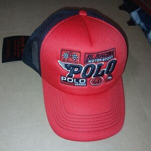 Polo by Ralph Lauren Red and Black Racing Cap
